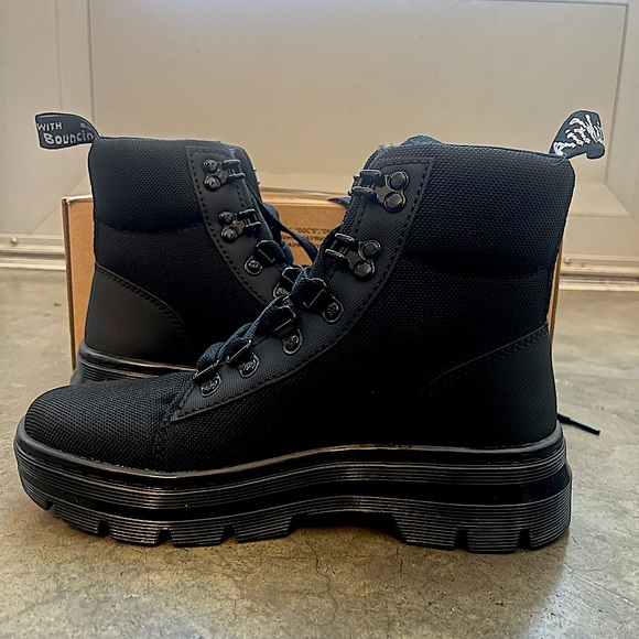 combs platform combat boot white